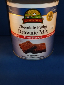 Augason Farms Chocolate Fudge Brownie mix makes a moist cake type brownie.